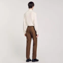 Pantalons & Shorts|Costumes & Smokings*SANDRO Pantalon De Costume En Laine Taupe