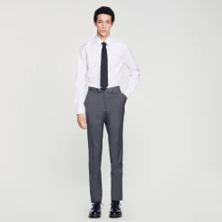 Pantalons & Shorts|Costumes & Smokings*SANDRO Pantalon De Costume En Laine gris chiné
