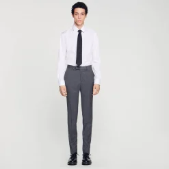 Pantalons & Shorts|Costumes & Smokings*SANDRO Pantalon De Costume En Laine gris chiné