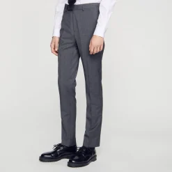 Pantalons & Shorts|Costumes & Smokings*SANDRO Pantalon De Costume En Laine gris chiné