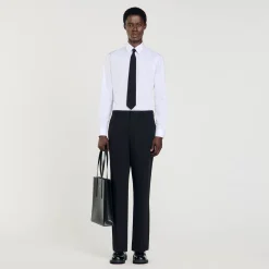 Pantalons & Shorts|Costumes & Smokings*SANDRO Pantalon De Costume En Laine Noir