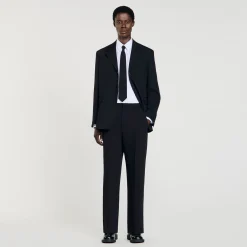 Pantalons & Shorts|Costumes & Smokings*SANDRO Pantalon De Costume En Laine Noir
