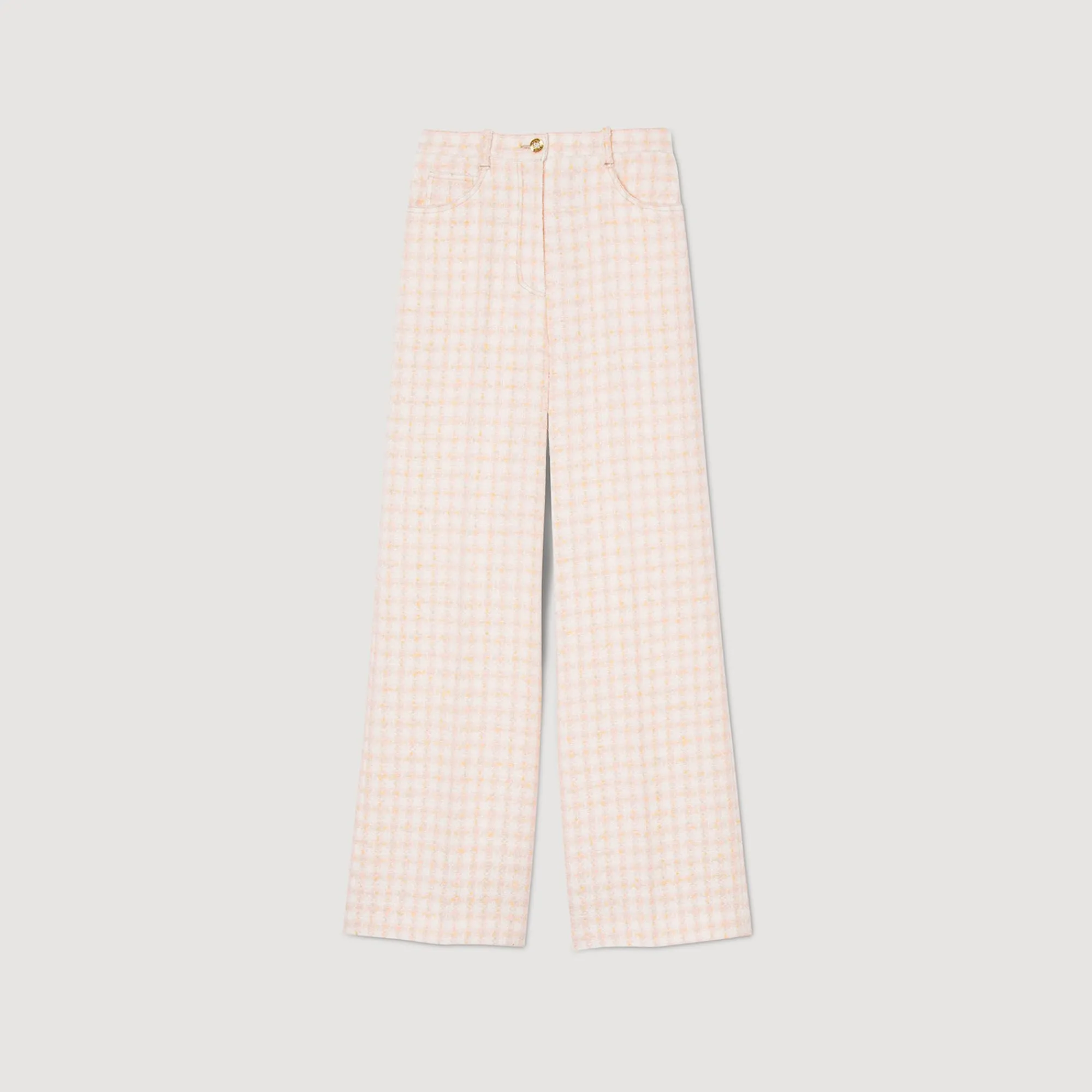 Costumes|Pantalons & Jeans*SANDRO Pantalon De Costume En Tweed Rose Clair