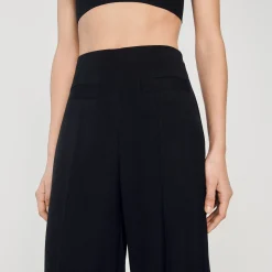 Pantalons & Jeans*SANDRO Pantalon De Costume Large Noir