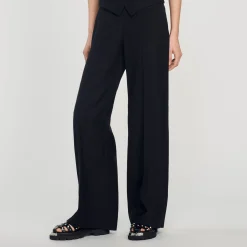 Pantalons & Jeans*SANDRO Pantalon De Costume Large Noir