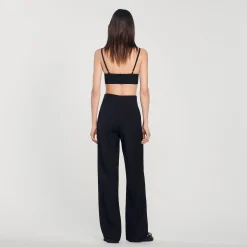Pantalons & Jeans*SANDRO Pantalon De Costume Large Noir