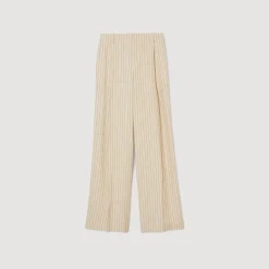 Costumes|Pantalons & Jeans*SANDRO Pantalon De Costume Large à Rayures Beige