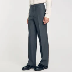 Pantalons & Shorts|Costumes & Smokings*SANDRO Pantalon De Costume Large Gris