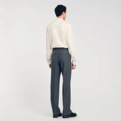Pantalons & Shorts|Costumes & Smokings*SANDRO Pantalon De Costume Large Gris