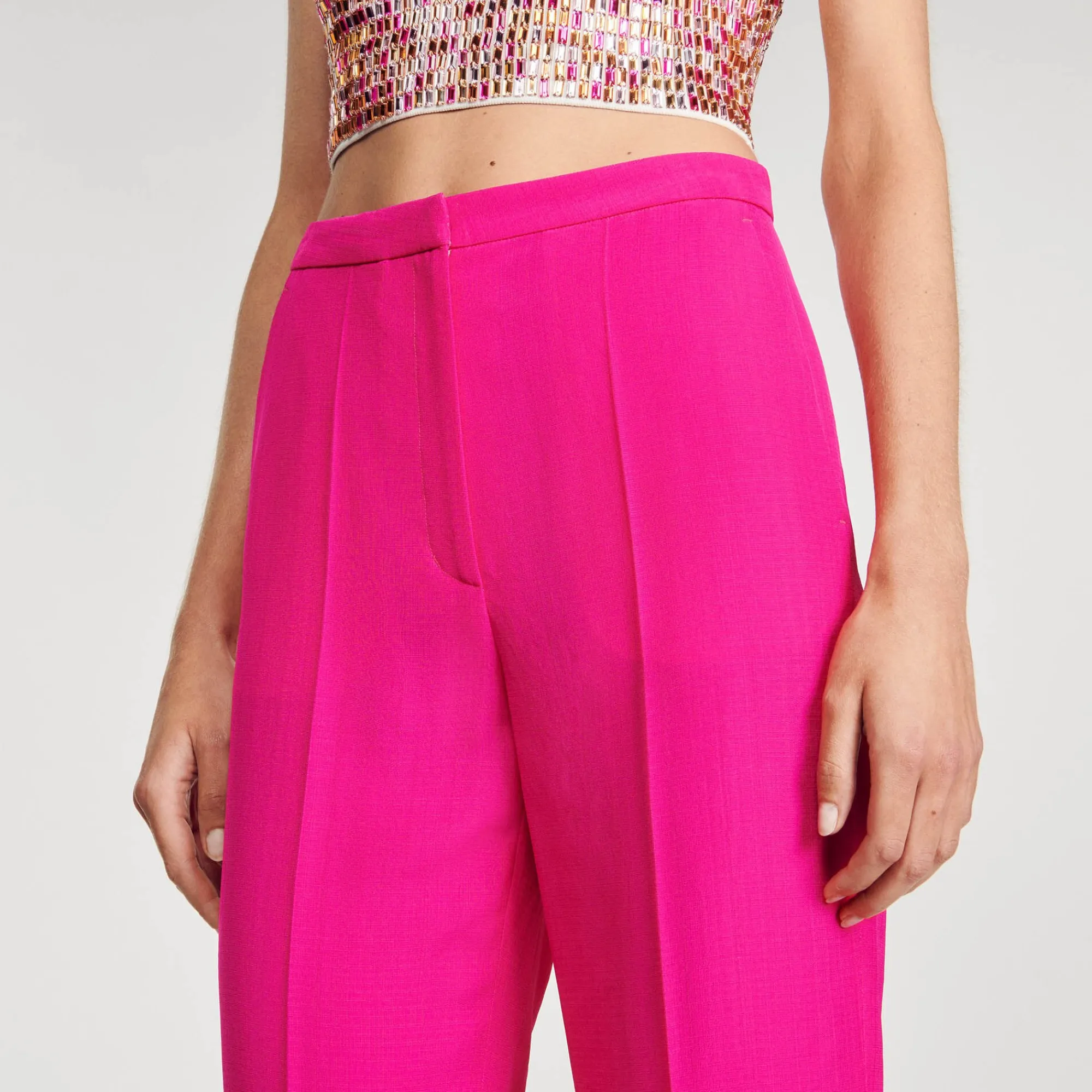 Costumes|Pantalons & Jeans*SANDRO Pantalon De Costume évasé Fushia