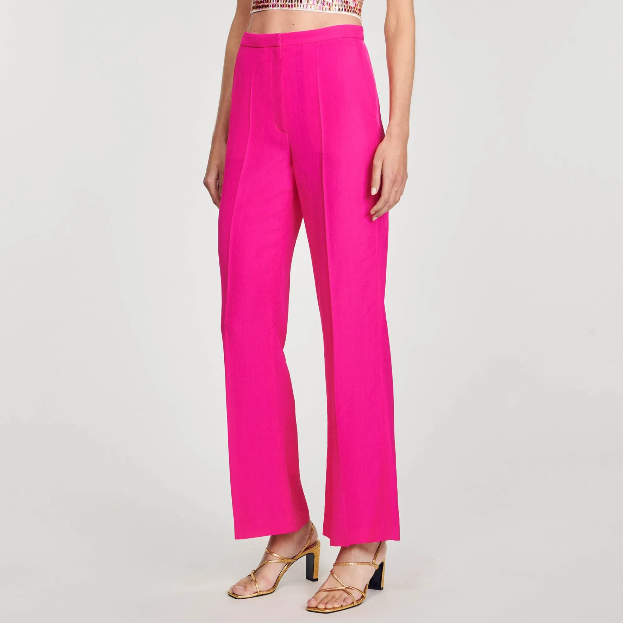 Costumes|Pantalons & Jeans*SANDRO Pantalon De Costume évasé Fushia