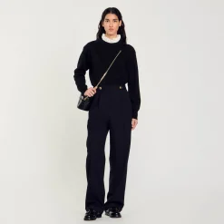 Ensembles|Pantalons & Jeans*SANDRO Pantalon Droit Noir