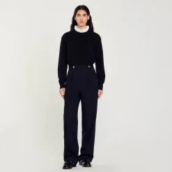 Ensembles|Pantalons & Jeans*SANDRO Pantalon Droit Noir