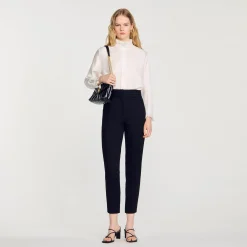 Pantalons & Jeans*SANDRO Pantalon Droit Noir
