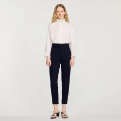 Pantalons & Jeans*SANDRO Pantalon Droit Noir