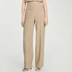 Ensembles|Pantalons & Jeans*SANDRO Pantalon Droit En Tweed Camel