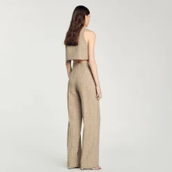 Ensembles|Pantalons & Jeans*SANDRO Pantalon Droit En Tweed Camel