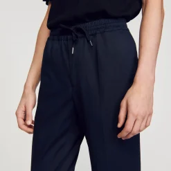 Pantalons & Shorts*SANDRO Pantalon Droit élastiqué Marine Foncé