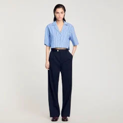 Pantalons & Jeans*SANDRO Pantalon En Laine Marine