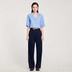 Pantalons & Jeans*SANDRO Pantalon En Laine Marine