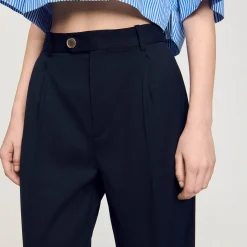 Pantalons & Jeans*SANDRO Pantalon En Laine Marine