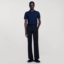Pantalons & Shorts*SANDRO Pantalon En Laine Mélangée Noir
