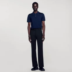 Pantalons & Shorts*SANDRO Pantalon En Laine Mélangée Noir