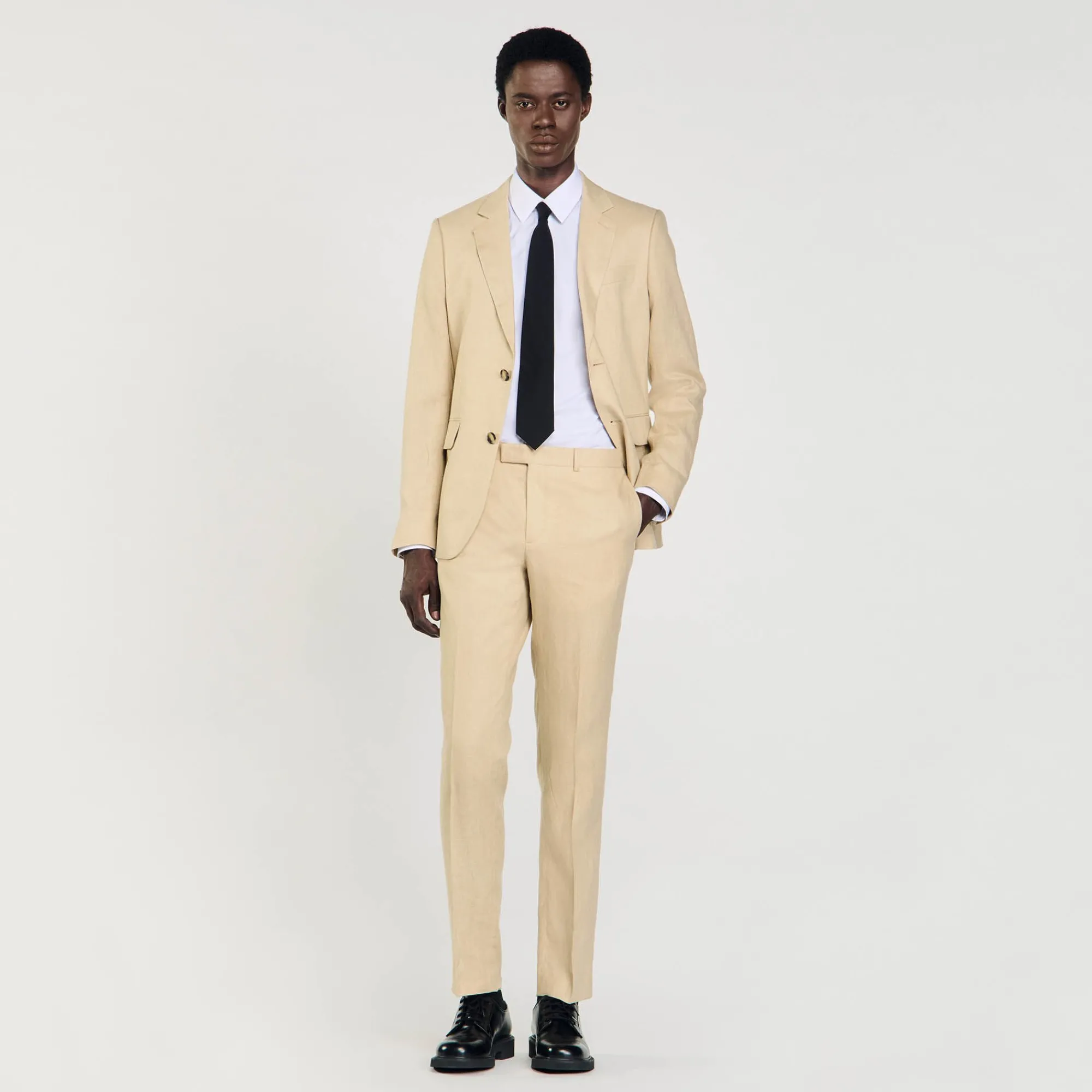 Pantalons & Shorts|Costumes & Smokings*SANDRO Pantalon En Lin Beige
