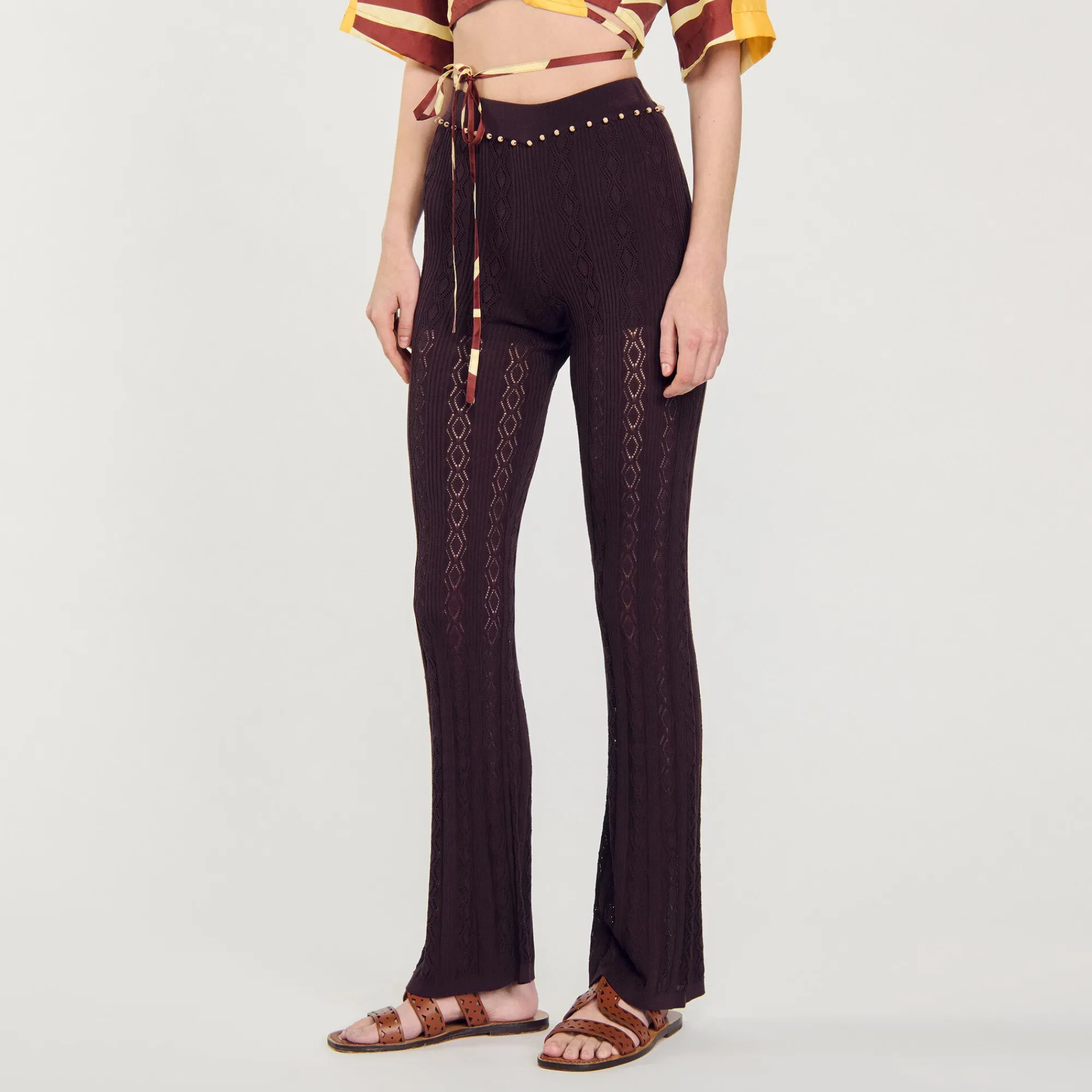 Pantalons & Jeans*SANDRO Pantalon En Maille Marron