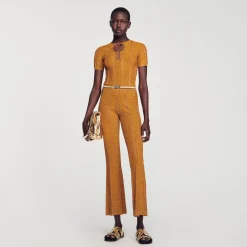 Ensembles|Pantalons & Jeans*SANDRO Pantalon En Maille Métallisée Ambre
