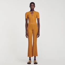Ensembles|Pantalons & Jeans*SANDRO Pantalon En Maille Métallisée Ambre