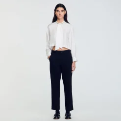 Pantalons & Jeans*SANDRO Pantalon En Matière Technique Noir