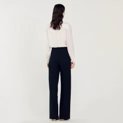 Pantalons & Jeans*SANDRO Pantalon En Tweed Noir