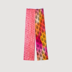 Pantalons & Jeans*SANDRO Pantalon Fluide Imprimé Rose / Orange
