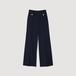 Costumes|Pantalons & Jeans*SANDRO Pantalon Large Bleu marine