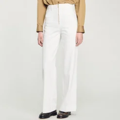 Pantalons & Jeans*SANDRO Pantalon Large En Toile blanc