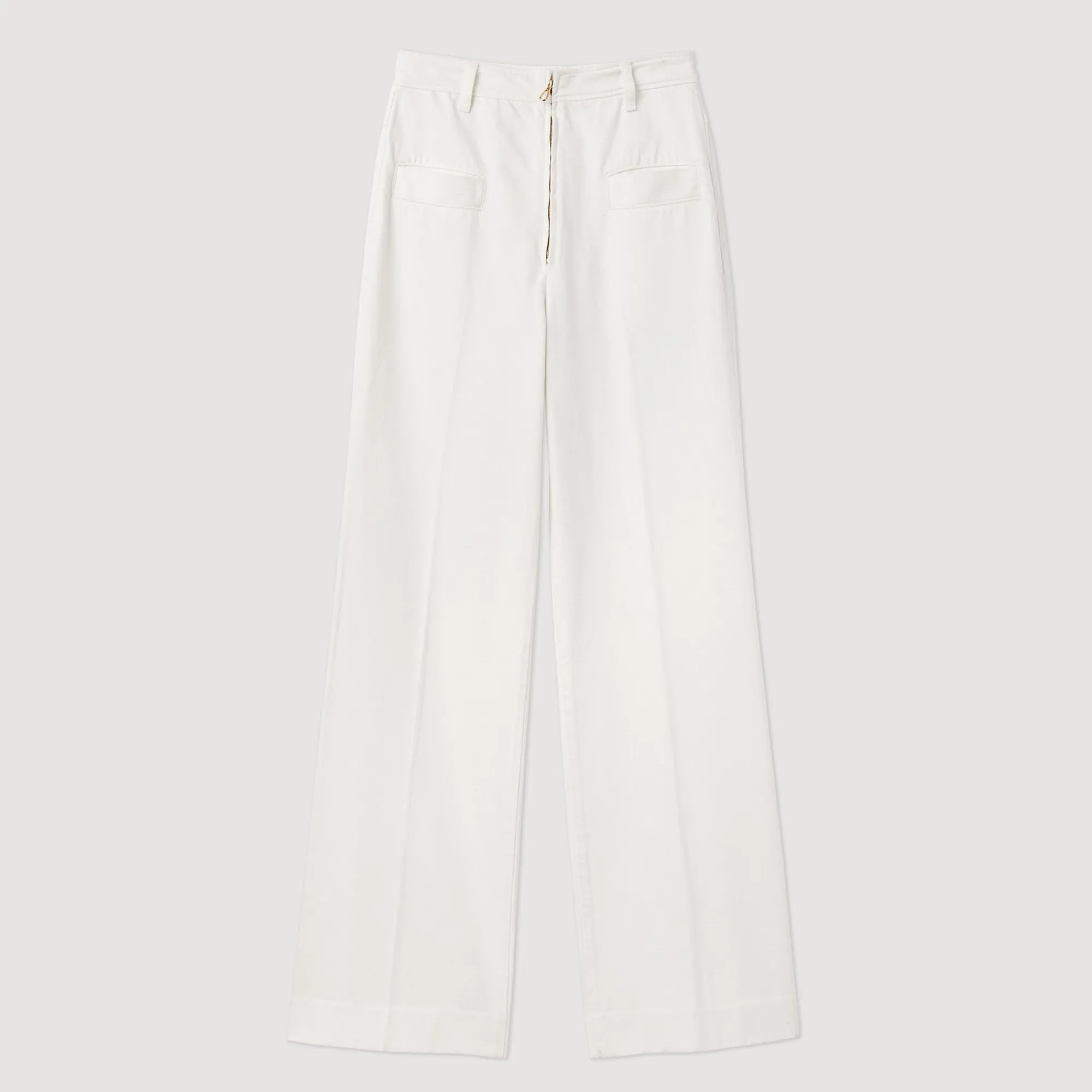 Pantalons & Jeans*SANDRO Pantalon Large En Toile blanc