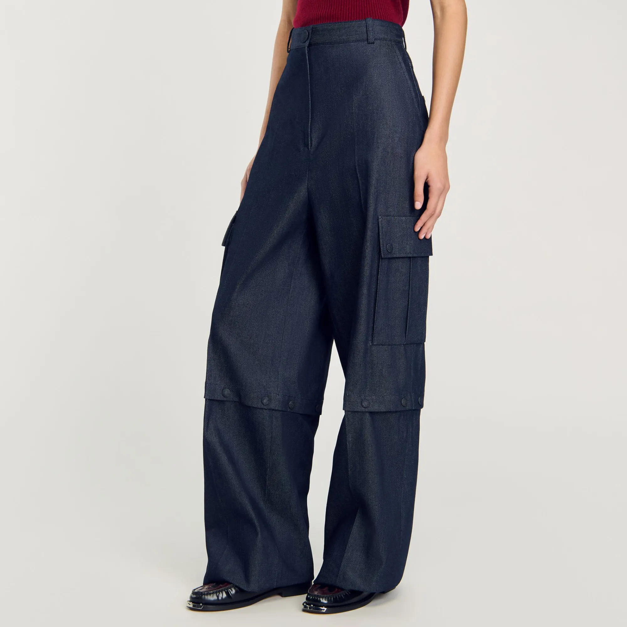 Pantalons & Jeans*SANDRO Pantalon Modulable En Jean Bleu brut