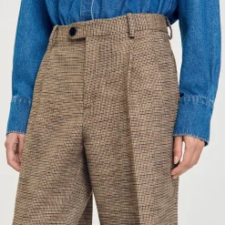 Ensembles|Pantalons & Jeans*SANDRO Pantalon Motif Pied De Poule Marron