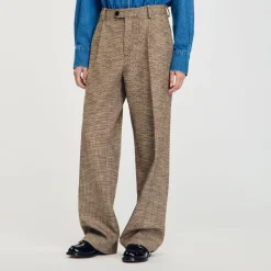 Ensembles|Pantalons & Jeans*SANDRO Pantalon Motif Pied De Poule Marron