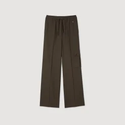 Pantalons & Jeans*SANDRO Pantalon Taille élastiquée Café