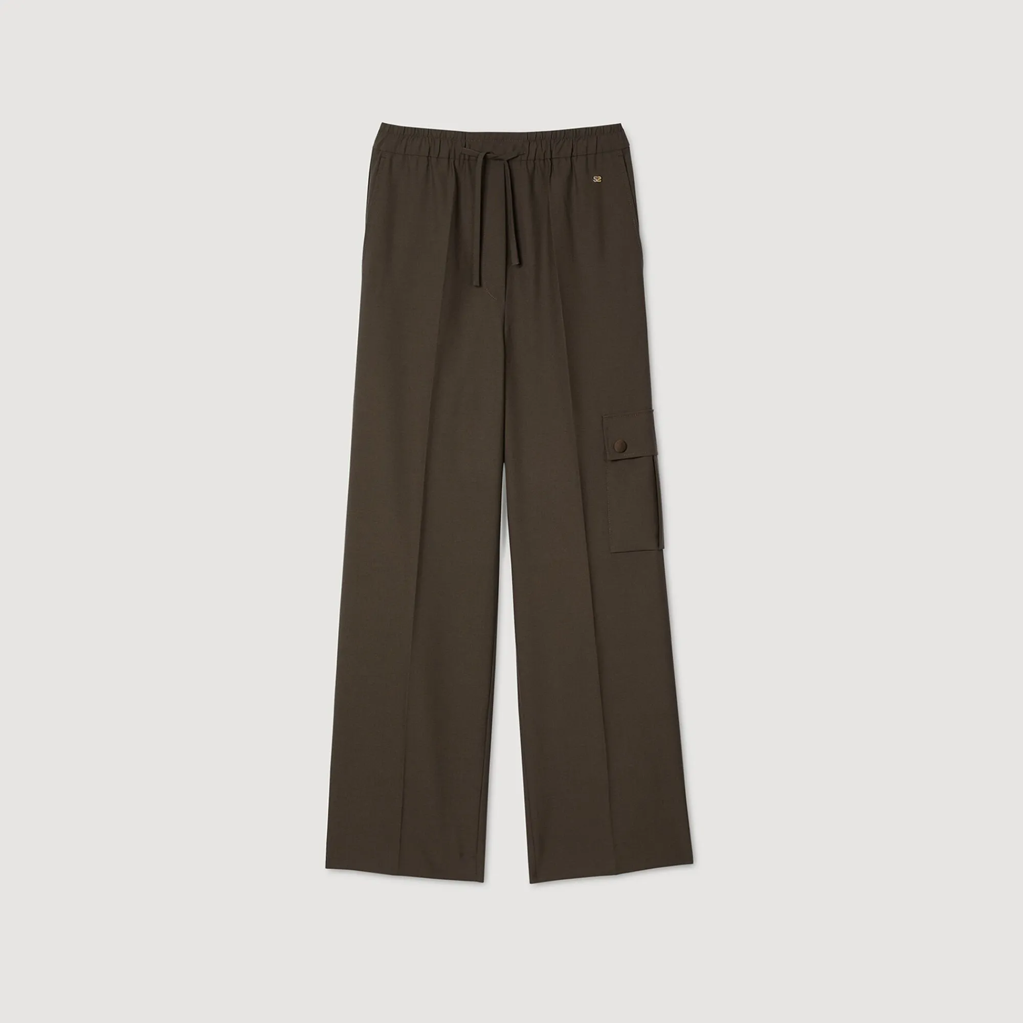 Pantalons & Jeans*SANDRO Pantalon Taille élastiquée Café