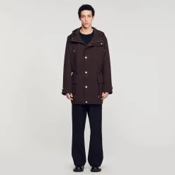 Manteaux & Blousons*SANDRO Parka En Coton Marron Foncé