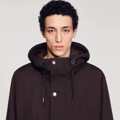 Manteaux & Blousons*SANDRO Parka En Coton Marron Foncé
