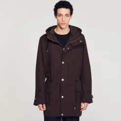 Manteaux & Blousons*SANDRO Parka En Coton Marron Foncé