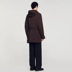 Manteaux & Blousons*SANDRO Parka En Coton Marron Foncé