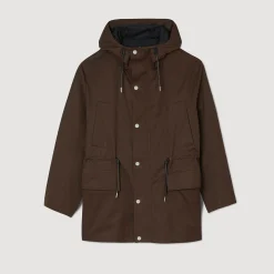 Manteaux & Blousons*SANDRO Parka En Coton Marron Foncé
