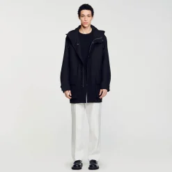 Manteaux & Blousons*SANDRO Parka Oversize En Tissu Technique Noir