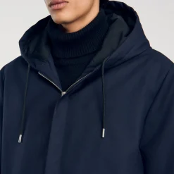 Manteaux & Blousons*SANDRO Parka Zippée à Capuche Marine