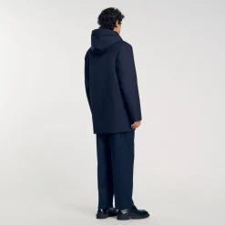 Manteaux & Blousons*SANDRO Parka Zippée à Capuche Marine
